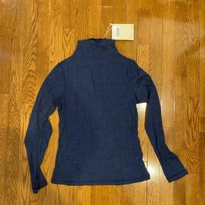 Frank and Oak Navy Merino Mock neck NWT